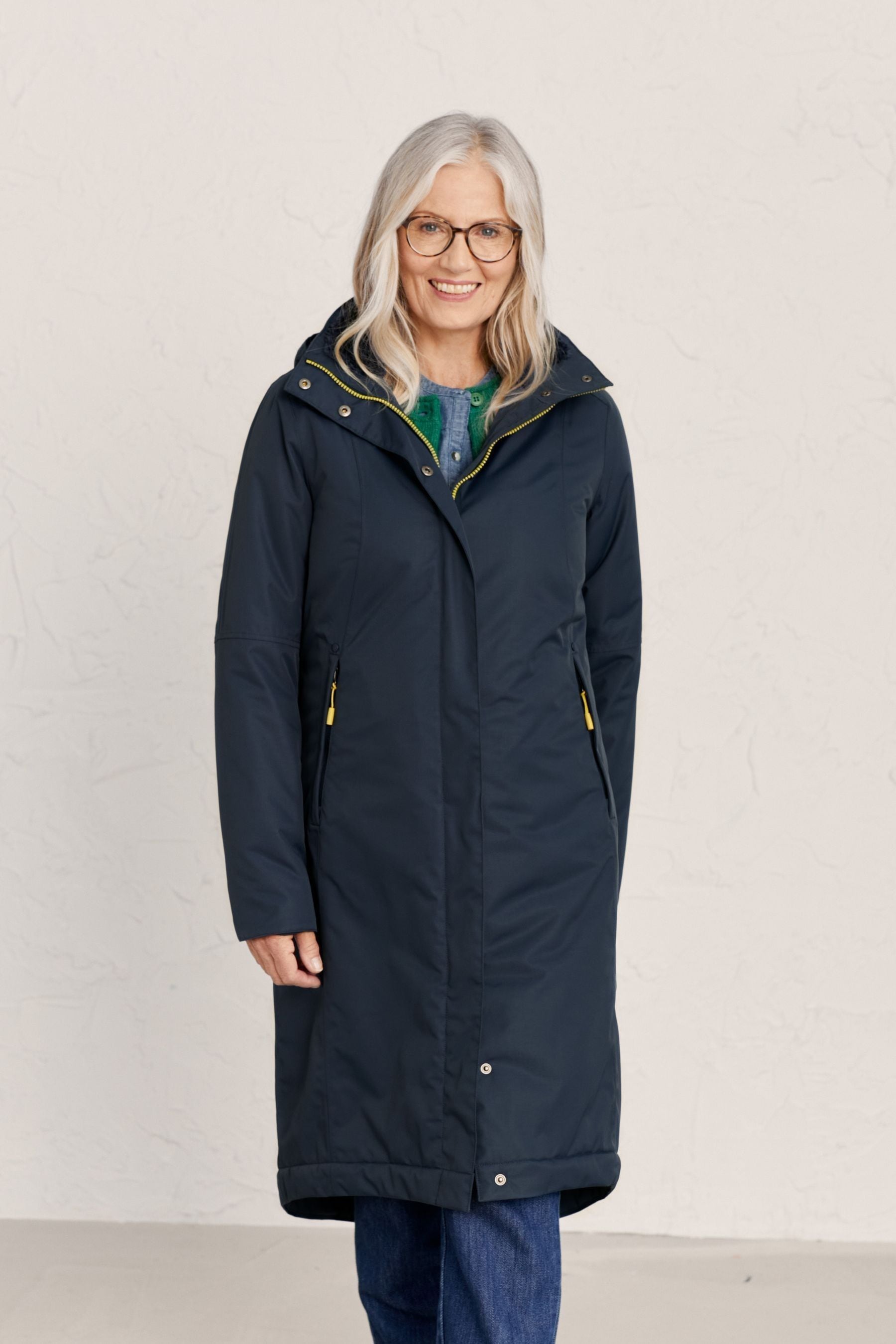 Seasalt Cornwall Navy Blue Petite Waterproof Janelle Coat