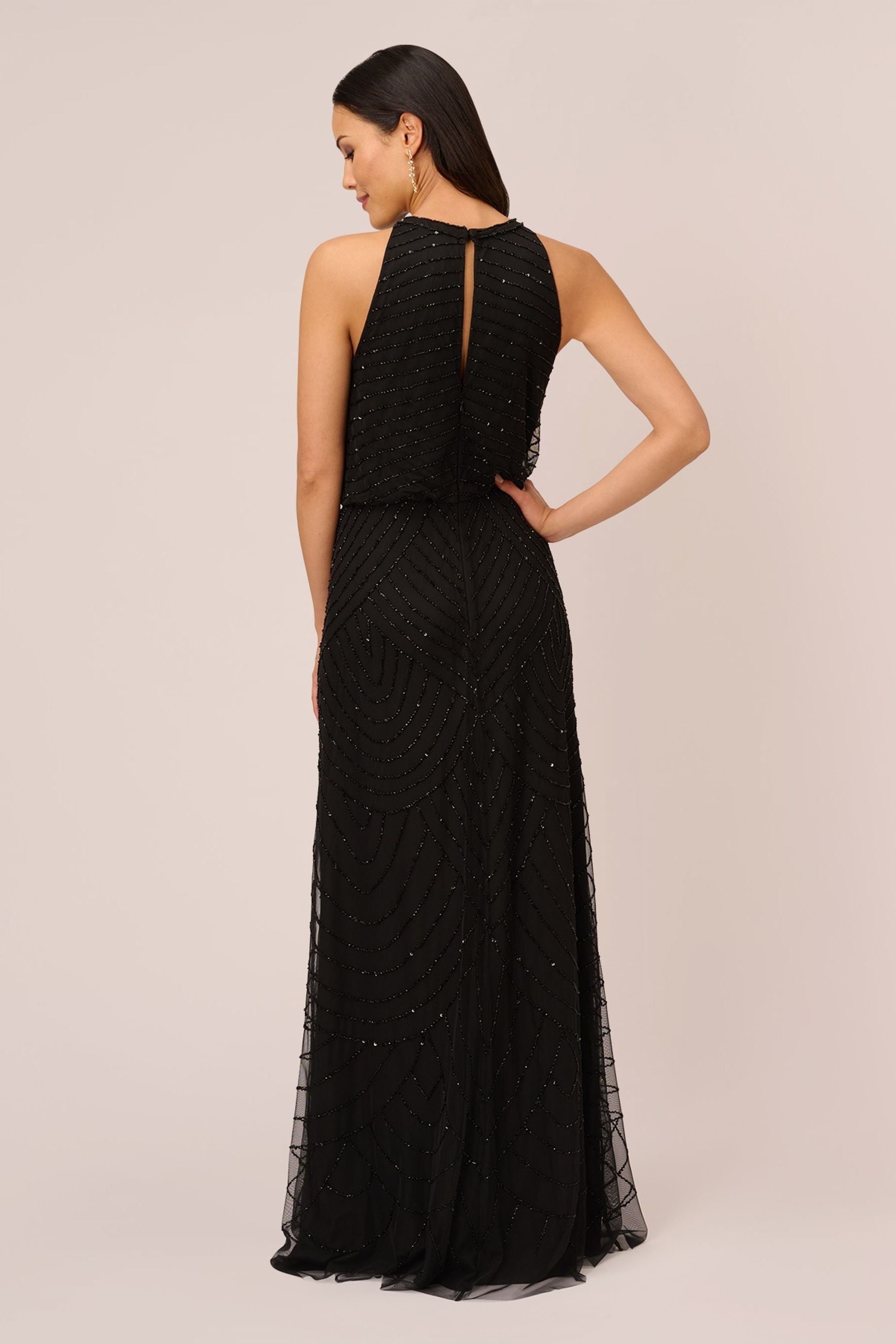 Adrianna Papell Beaded Halter Gown