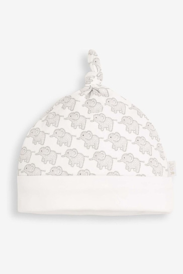 JoJo Maman Bébé Grey Little Elephant Cotton Baby Hat