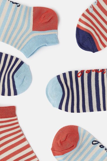 Joules Rilla Blue Striped Trainer Socks (3 Pack)