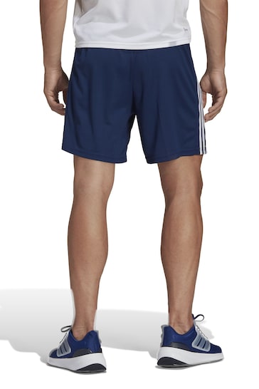 adidas Blue Train Essentials Piqué 3-Stripes Training Shorts