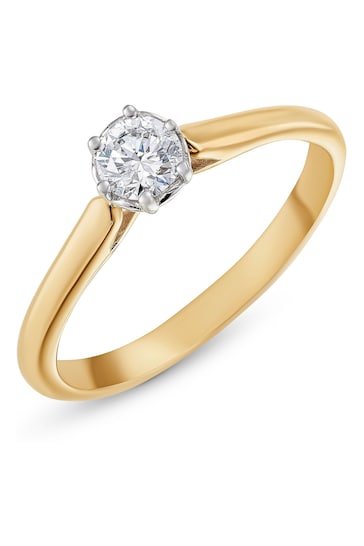 Beaverbrooks 9CT Yellow Gold Diamond Solitaire Ring