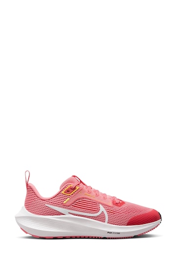 Nike Coral Pink Air Zoom Pegasus 40 Youth Running Trainers