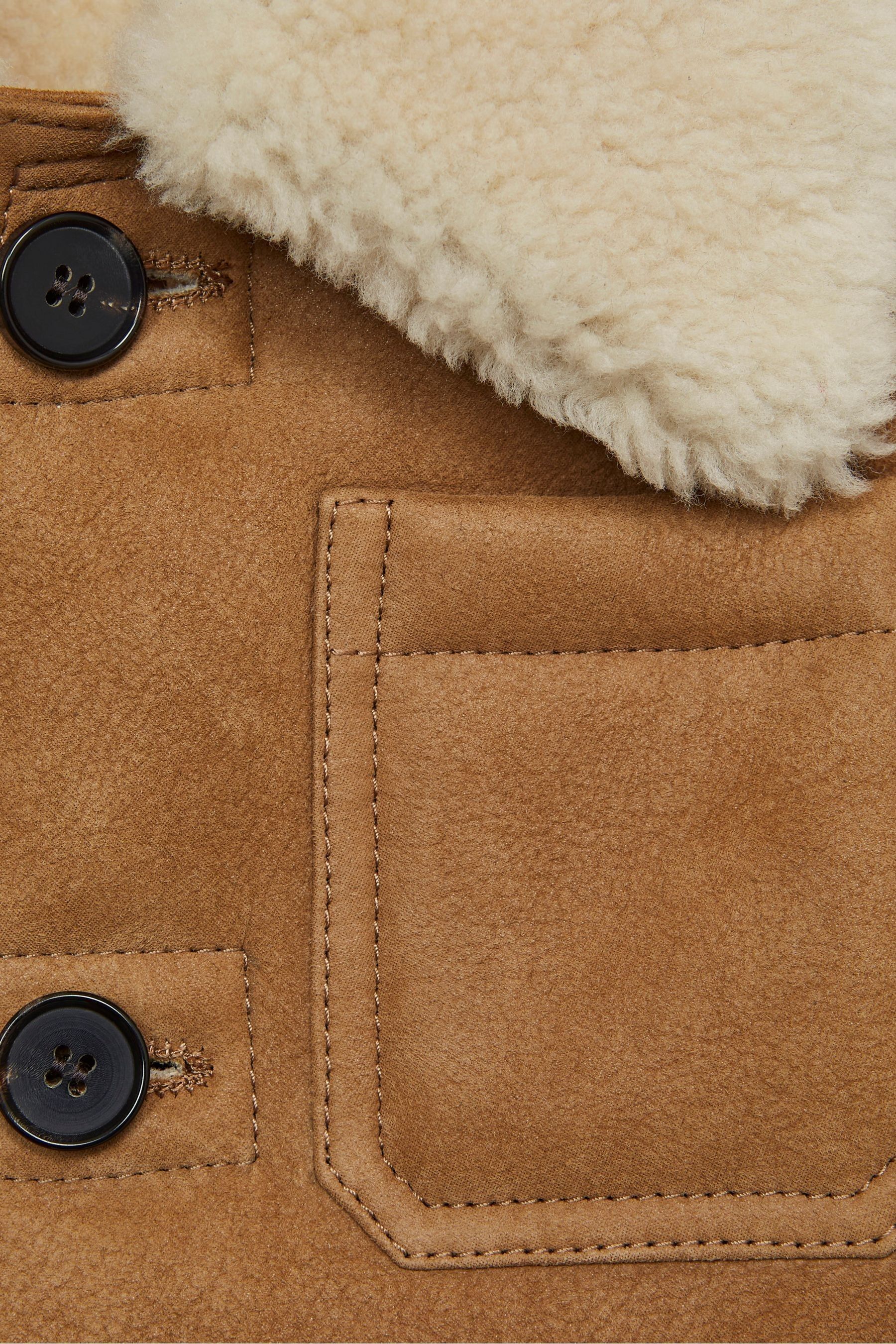 Buy Reiss Camel Marton Junior Shearling Jacket from the Next UK