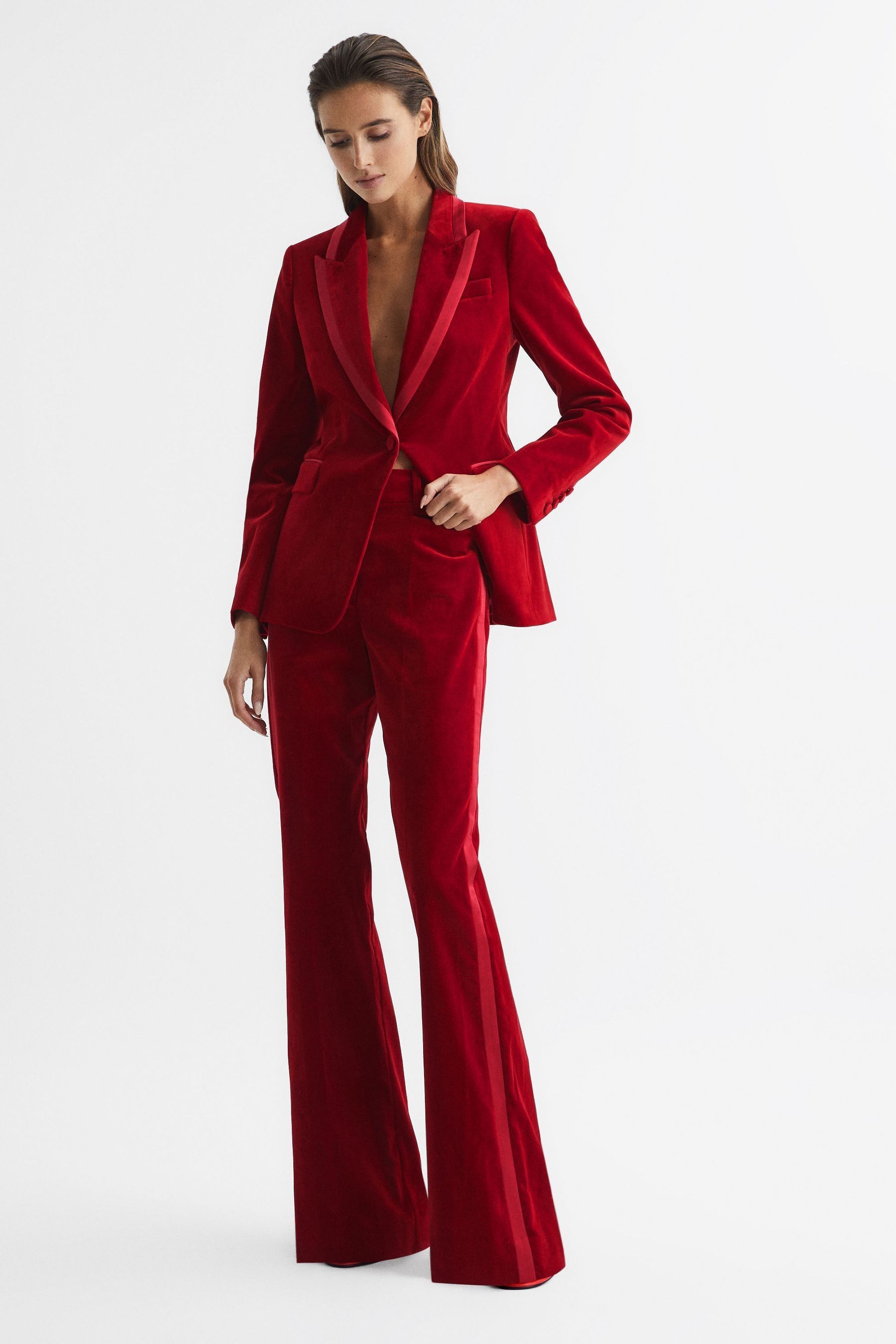 Next red trouser suit best sale