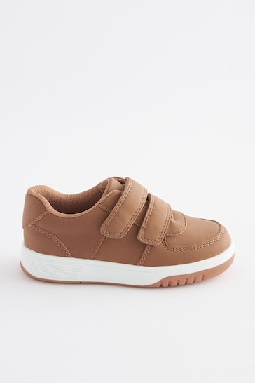 Tan Brown Standard Fit (F) Strap Touch Fastening Trainers