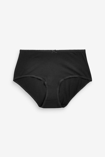 Black Full Brief Cotton Rich Knickers 6 Pack