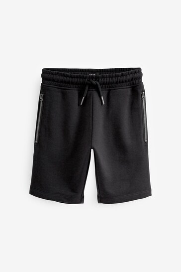Black Zip Pocket Jersey Shorts (3-16yrs)