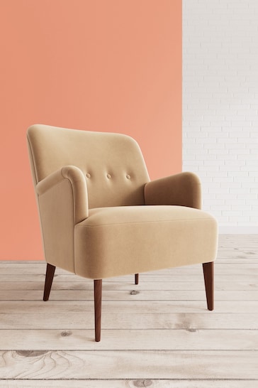 Swoon Easy Velvet Natural Biscuit London Chair