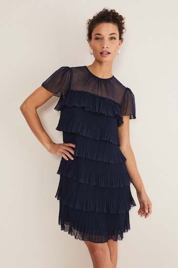 Buy Phase Eight Blue Mimi Pleat Dress from the Next UK online shop