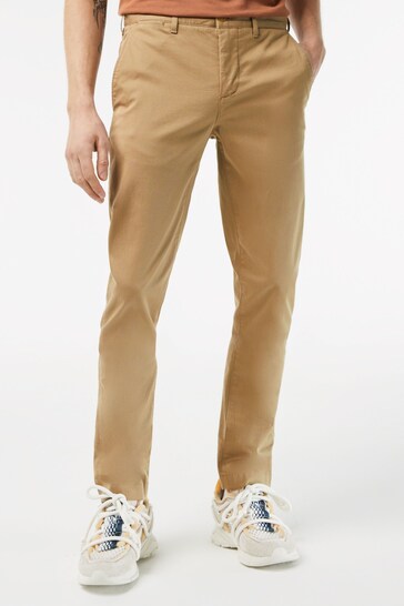Buy Lacoste Mens Brown Core Essentials Chino Trousers from the Next UK ...