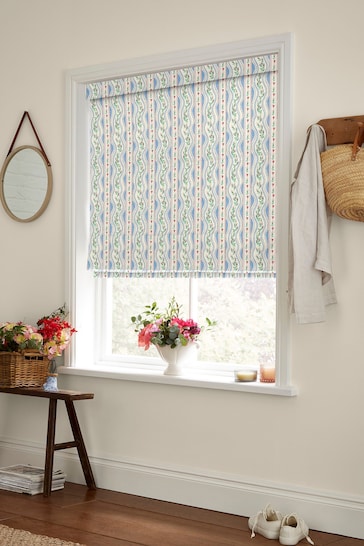 Cath Kidston Blue Wiggle Rose Made To Measure Roman Blinds