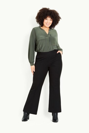 Evans Picasso Black Bootcut Trousers