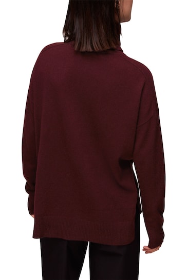 Whistles Red Cashmere Roll Neck Jumper