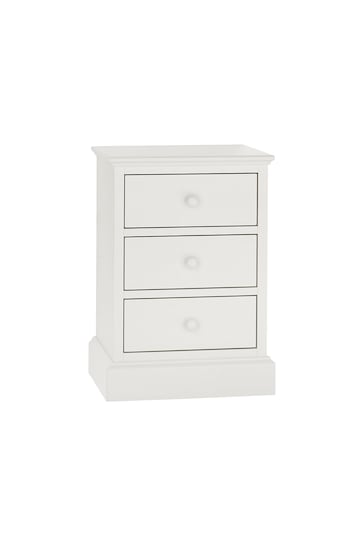 Bentley Designs White Ashby 3 Drawer Bedside Table
