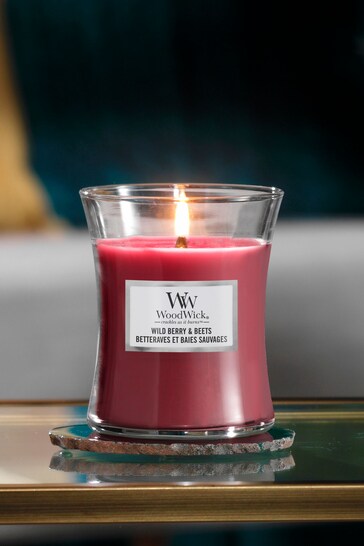 Woodwick Purple Medium Hourglass Wild Beets Candle