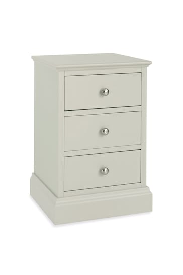 Bentley Designs Cotton Grey Ashby 3 Drawer Bedside Table