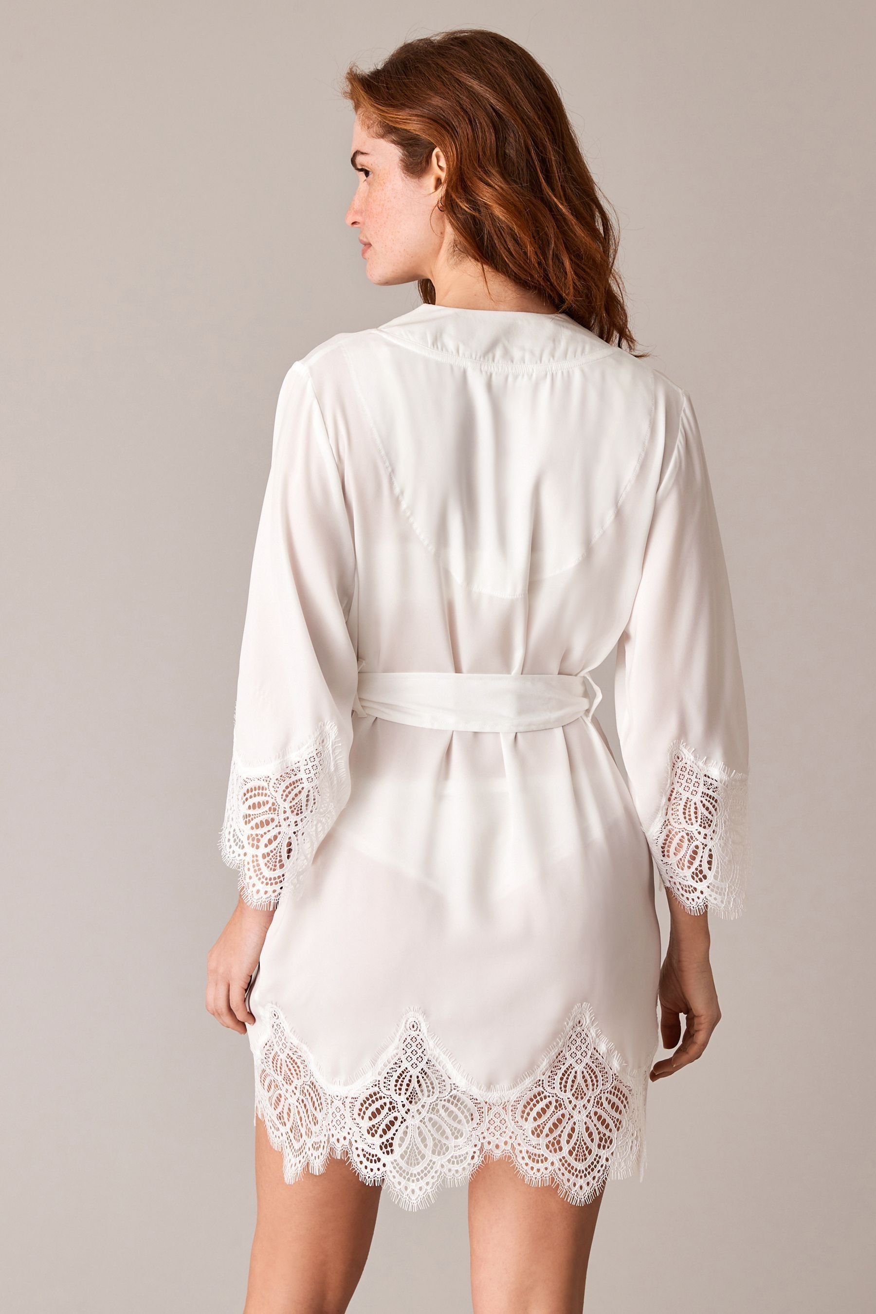 B by Ted Baker Ivory White Bridal Satin Dressing Gown