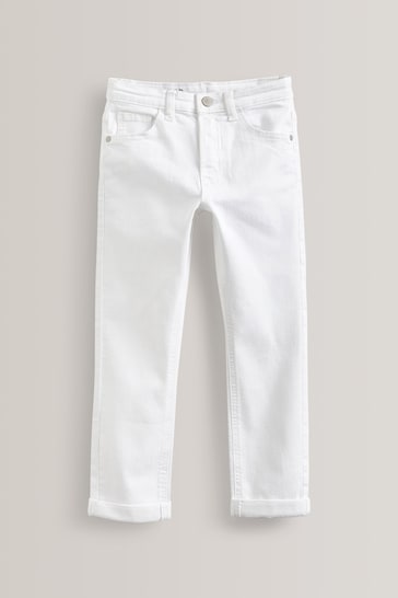 White Regular Fit Cotton Rich Stretch Jeans (3-17yrs)