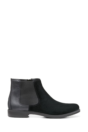 Hotter Black Suede Tenby Zip Fastening Boots