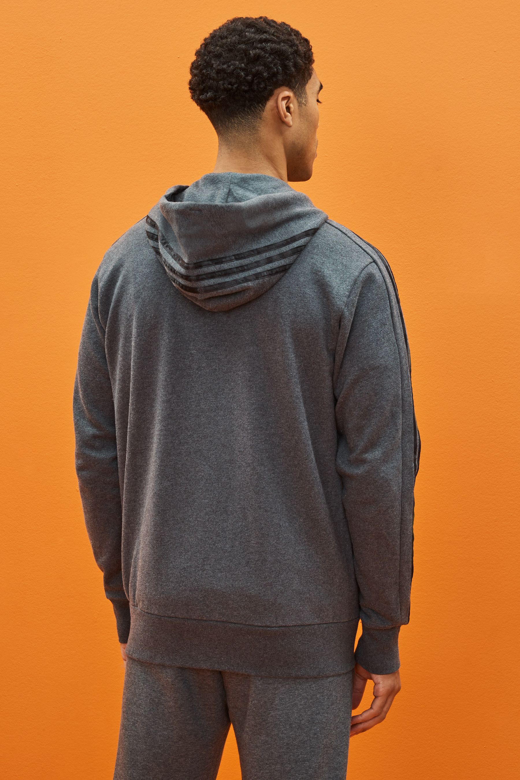 Adidas grey hoodie zip clearance