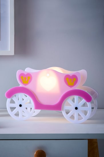 glow Pink Princess Carriage Table Lamp