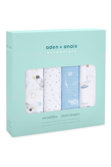 aden + anais space explorers Essentials Cotton Muslin Blankets 4 Pack