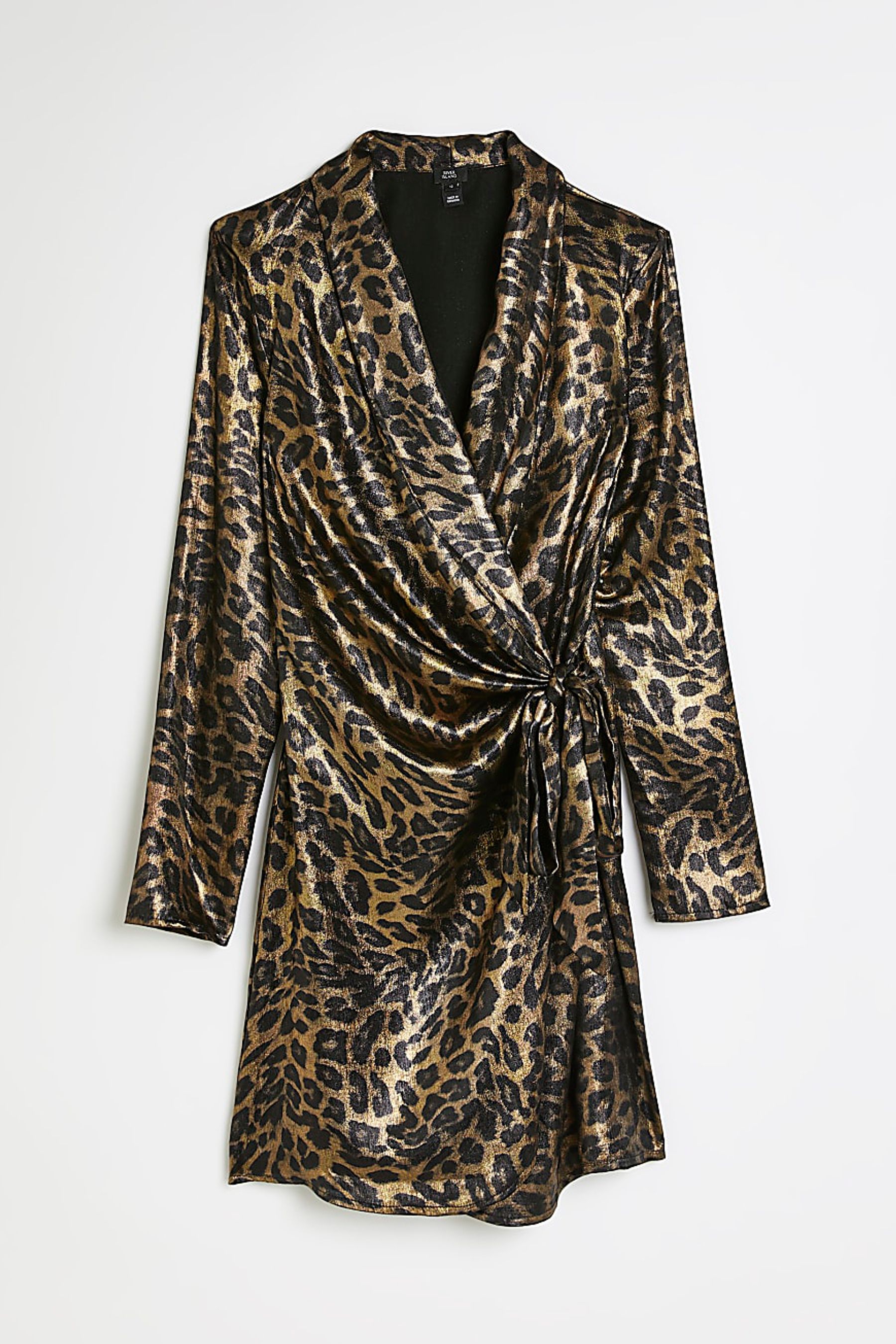Buy River Island Bronze Satin Wrap Blazer Dress from the Next UK