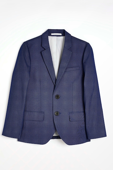 River Island Blue Boys Patterned Suit: Jacket
