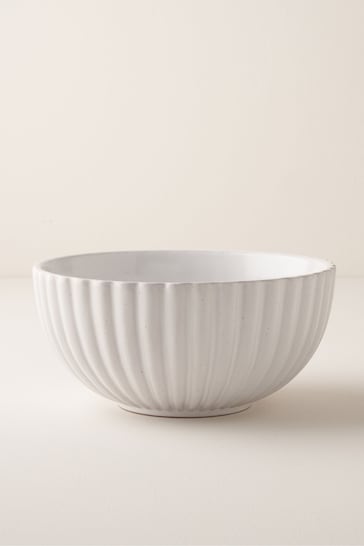 Truly Grey Small Fluted Serving Bowl