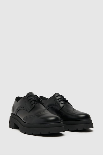 Schuh Lorin Leather Lace Up Black Brogues