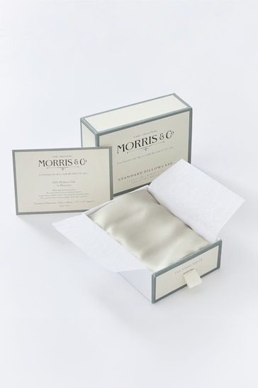 Morris & Co Cream Ivory Mulberry Silk Housewife Pillowcase