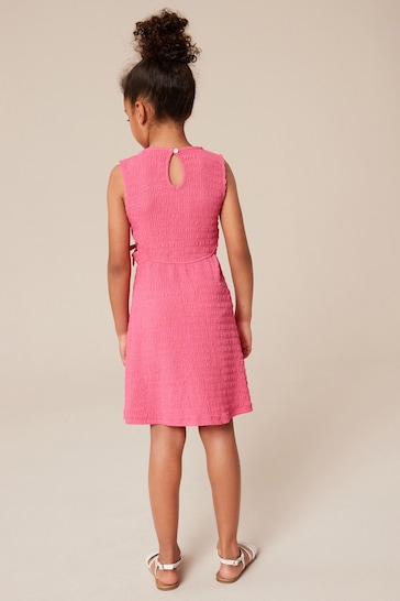 Pink Textured Jersey Dress (3-16yrs)