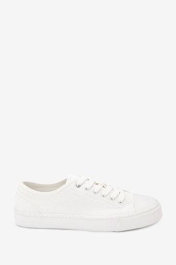 White Forever Comfort® Baseball Canvas Trainers