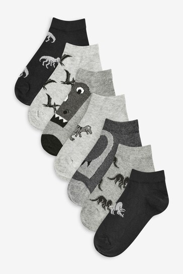 Mono Dinosaur Cotton Rich Trainer Socks 7 Pack