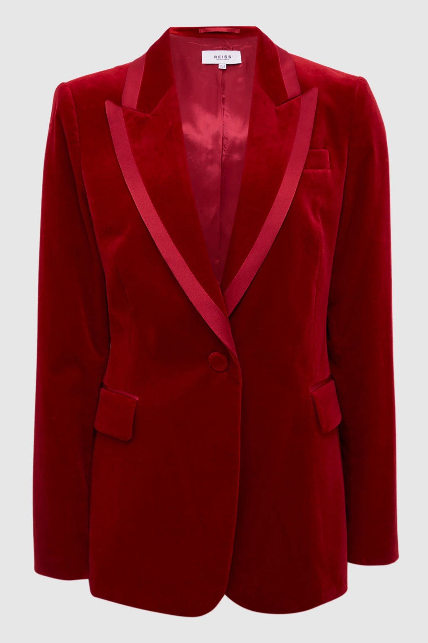 Buy Reiss Red Bree Single Breasted Tailored Velvet Blazer from the Next UK online shop