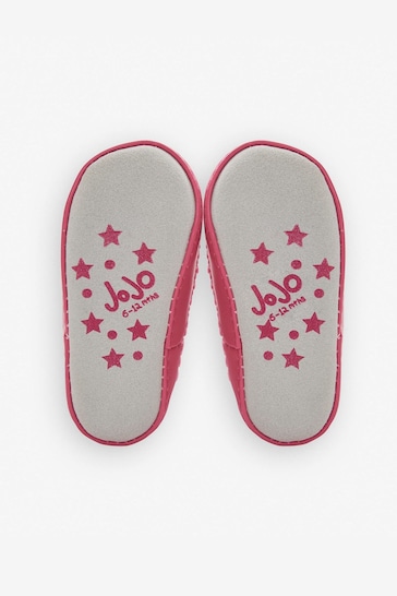 JoJo Maman Bébé Pink Girls' Mouse Moccasin Slipper Socks
