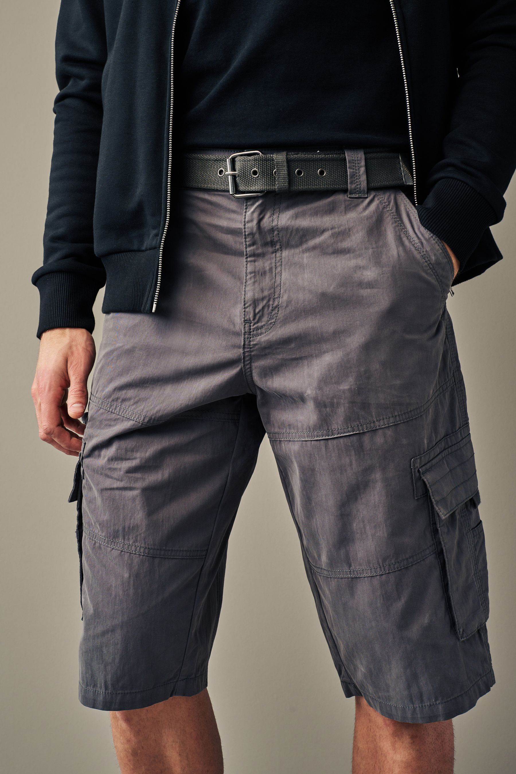 Mens cargo clearance shorts longer length