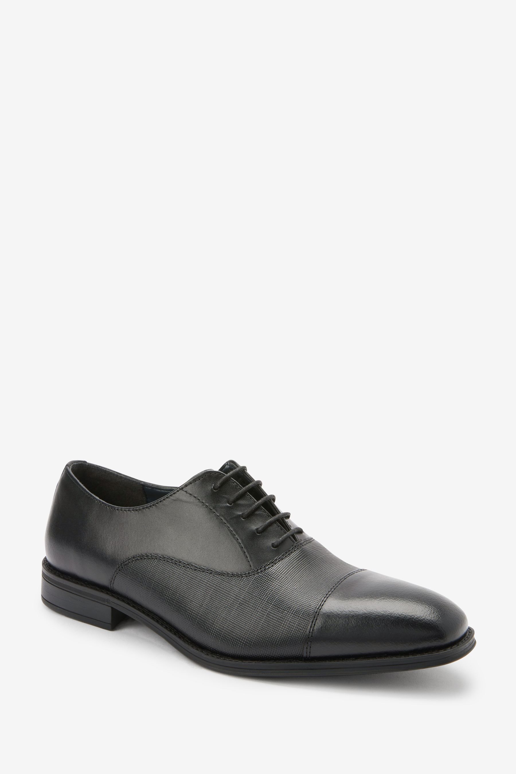 Buy Black Leather Oxford Toe Cap Shoes from the Next UK online shop