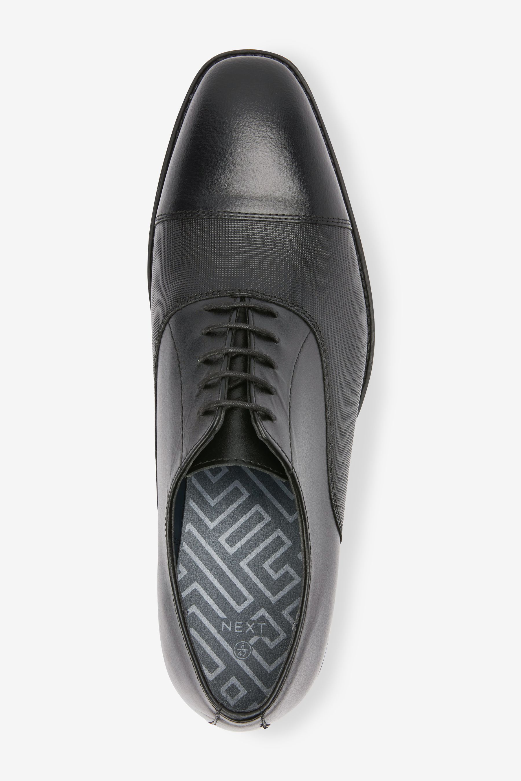 Buy Black Leather Oxford Toe Cap Shoes from the Next UK online shop