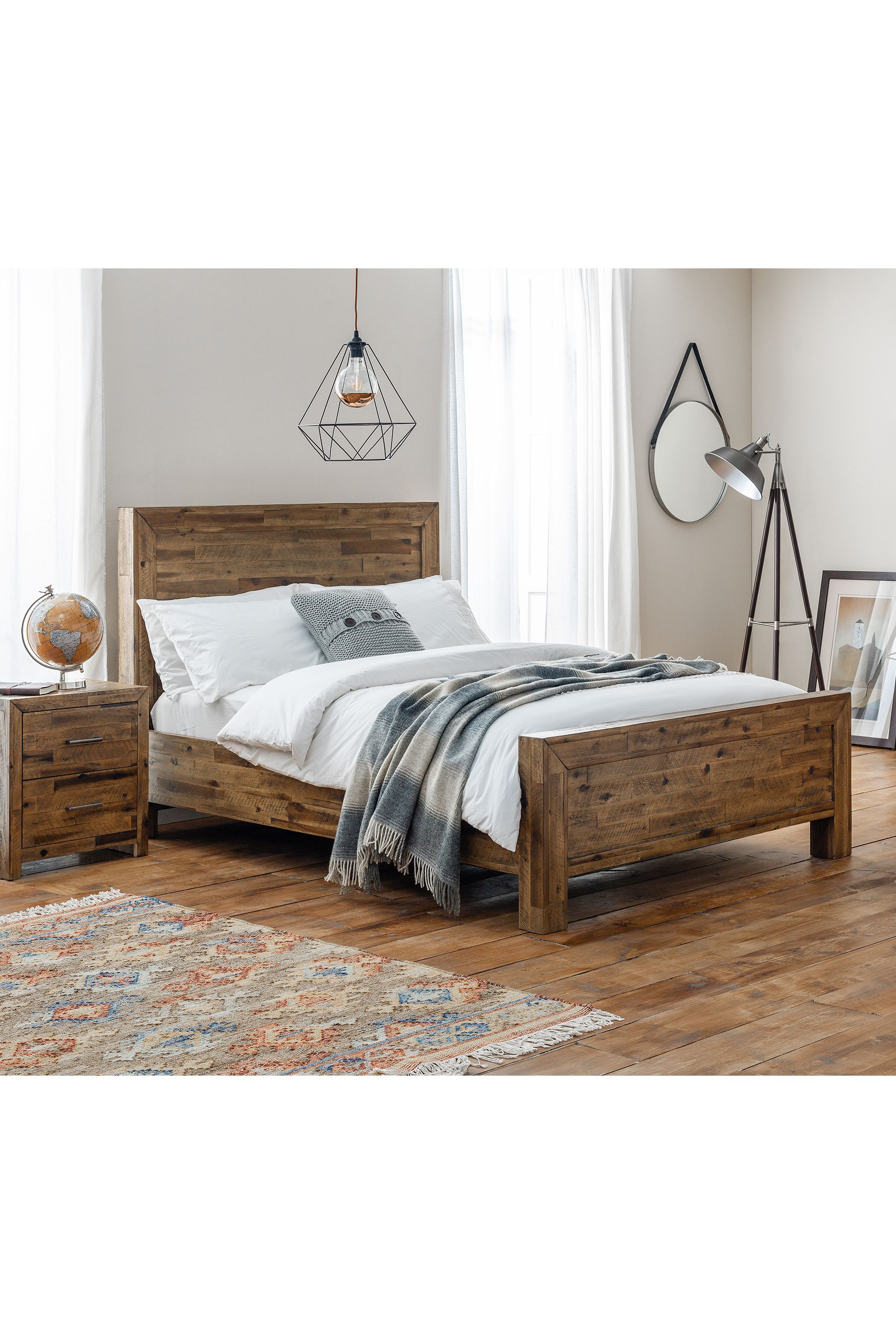 Buy Julian Bowen Brown Hoxton 2 Drawer Bedside Table from the Next