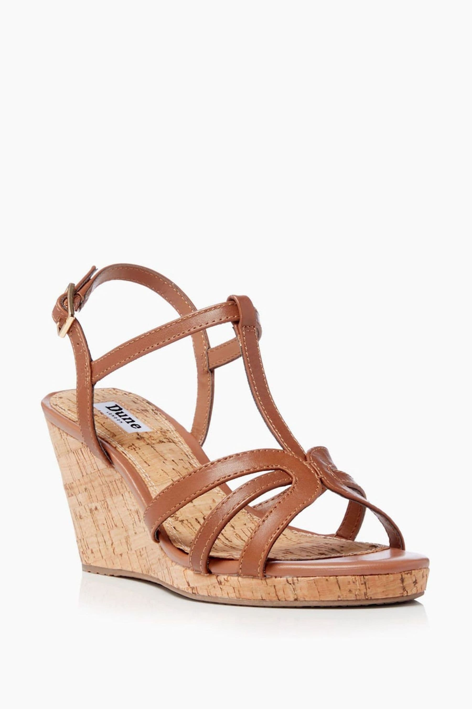 Buy Dune London Keri Brown T Bar Cork Wedge Sandals from the Next