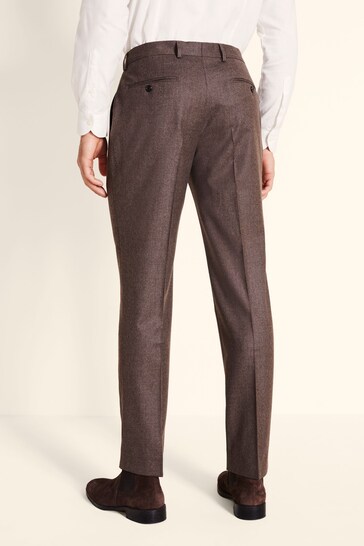 MOSS x Barberis Brown Tailored Fit Plain Suit: Trousers