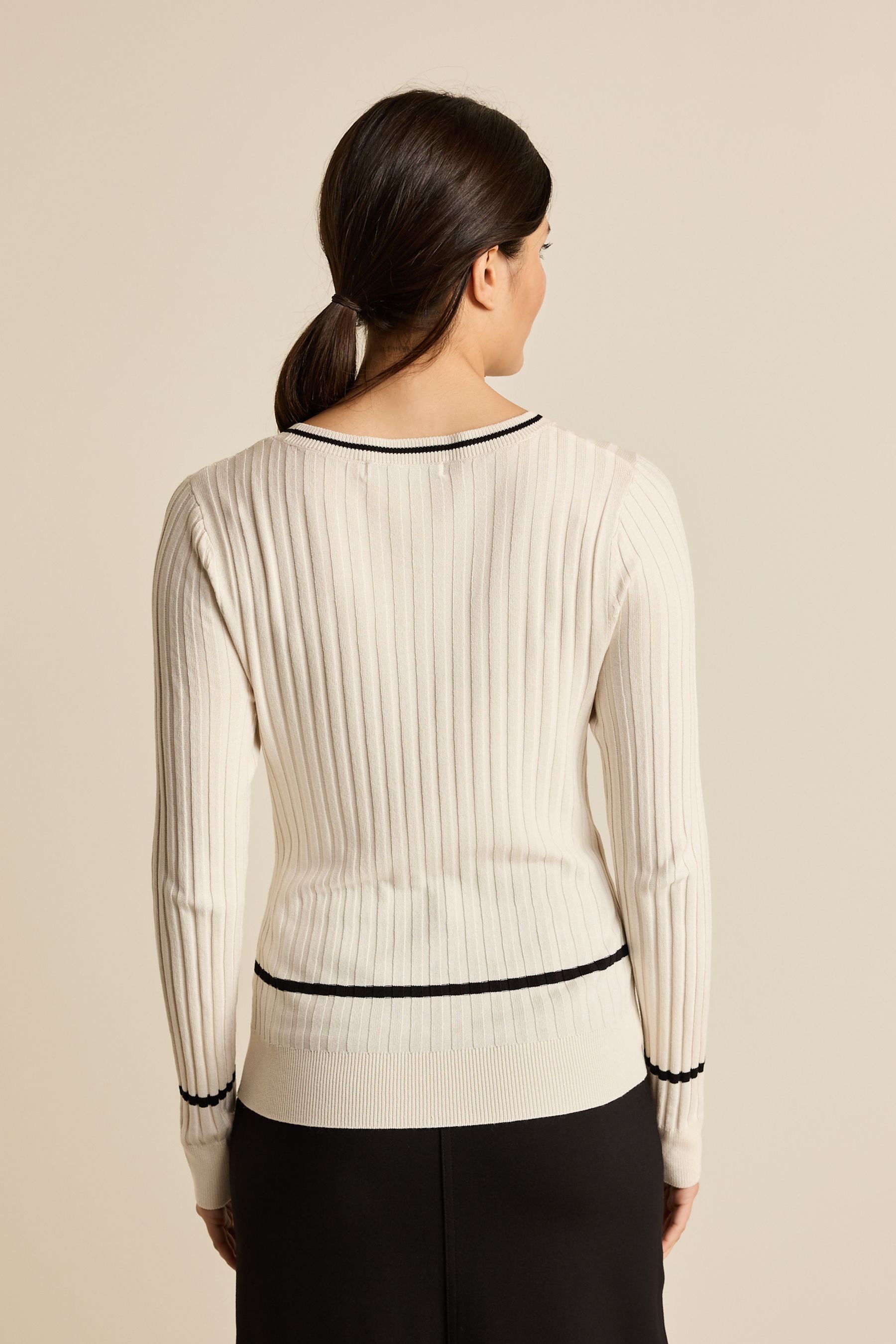 Buy Ecru White Fitted Ribbed Jumper from the Next UK online shop