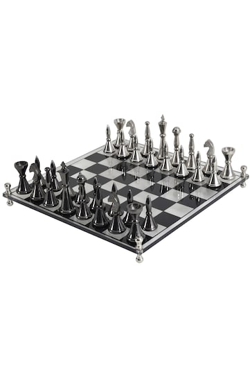 Libra Black/Silver Yates Chess Set