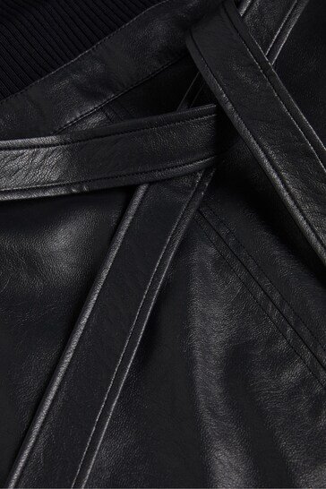 alltaa knitted bodice dress with pleather skirt