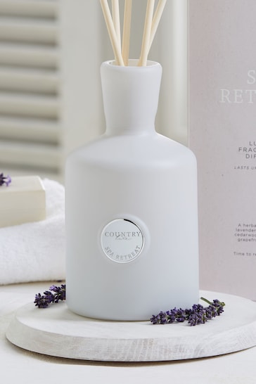 White Country Luxe Spa Retreat 400ml Lavender and Geranium Fragranced Reed Diffuser & Refill Set
