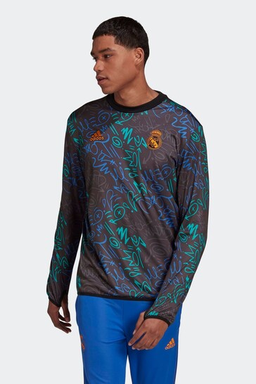 Buy adidas Real Madrid Black Pre-Match Warm Top from the Next UK online shop