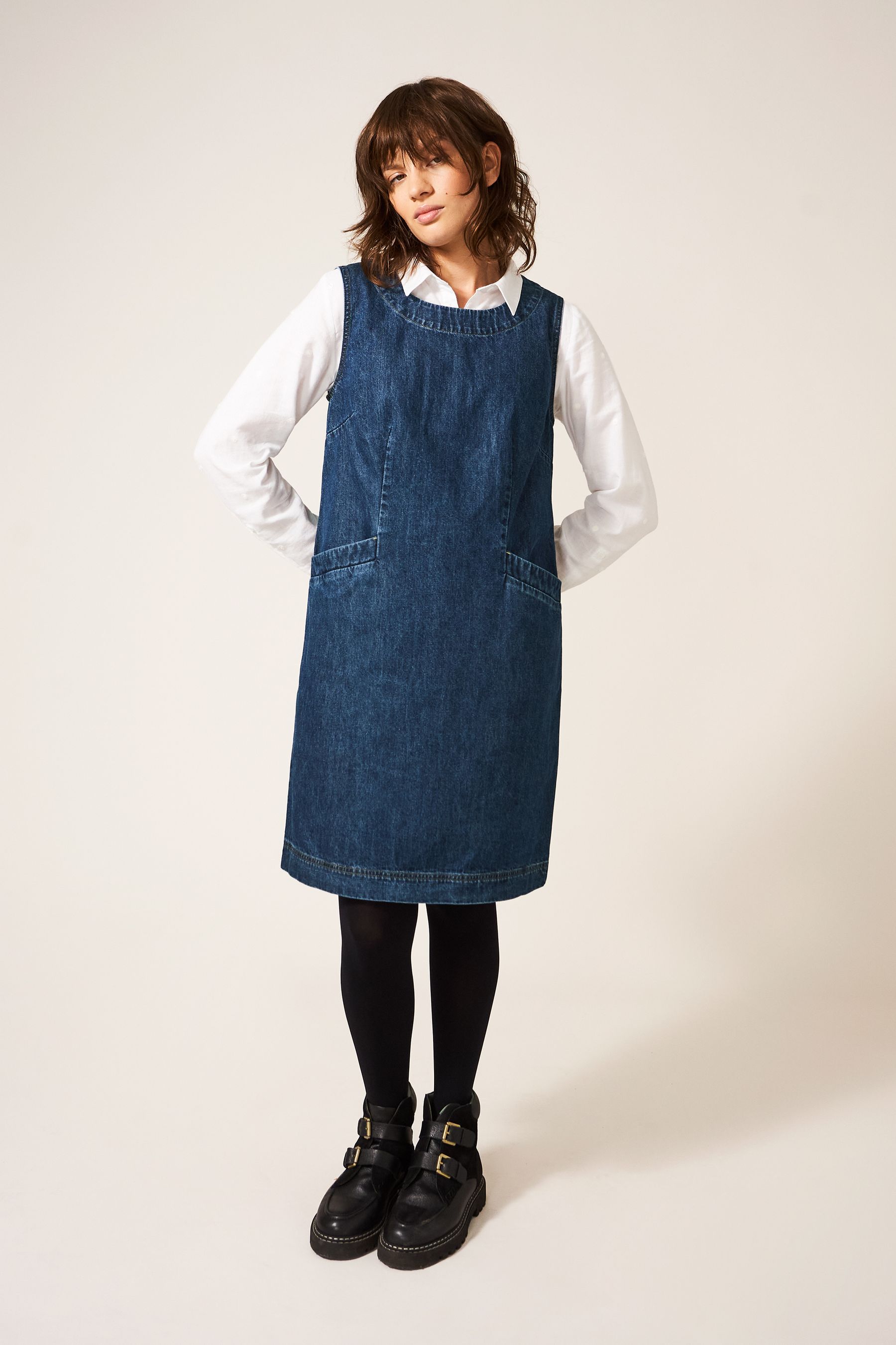 Lipsy denim discount pinafore dress