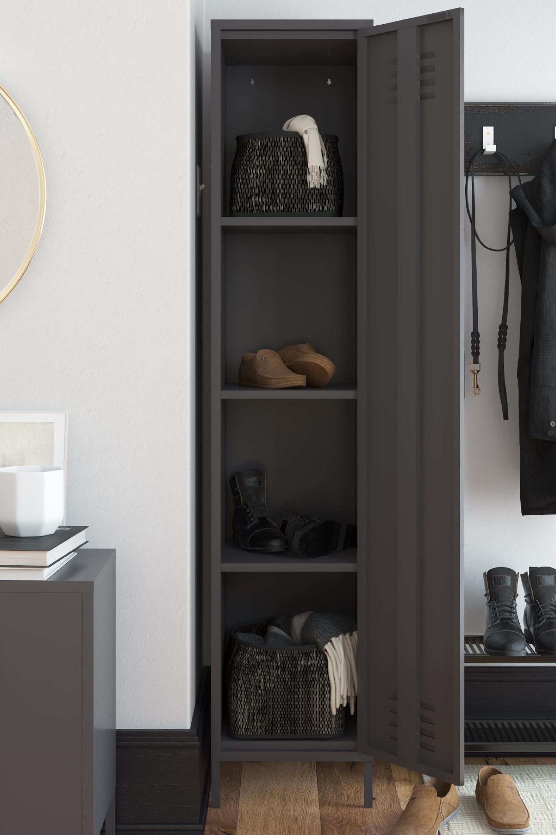 Buy Dorel Home Grey Europe Bradford Single Metal Storage Cabinet